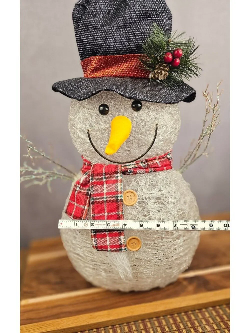Festive Snowman Decoration With Hat & Scarf - 16
